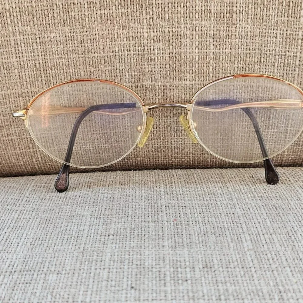 Escada Vintage Glasses Frame Half Rim Gold Tone Women Eyeglasses Frame only